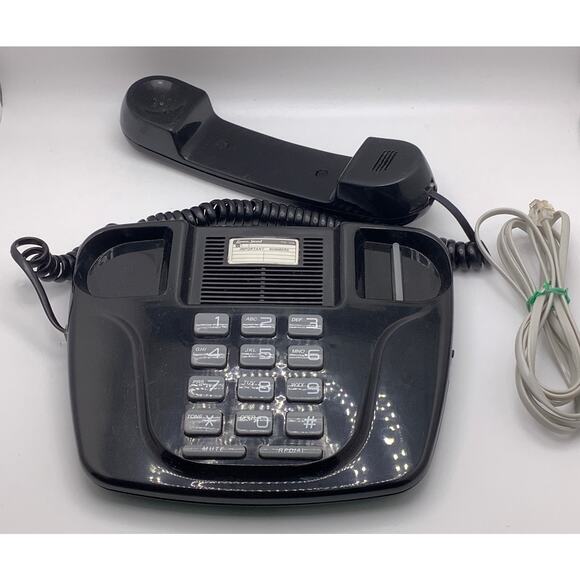 Vintage LENOXX SOUND Black Push Button Desk Phone WORKS - Picture 2 of 4